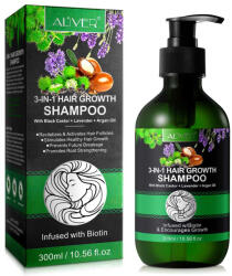 Nova Kiss Sampon 3 in 1 cu Ulei de Ricin, Lavanda, Argan pentru Cresterea Parului, 300 ml