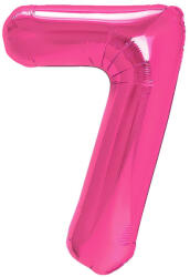 PartyPal Számos lufi 14" (35cm) fólia szám, számjegy 7 csak levegővel tölthető, Rózsaszín (LUFI626791)