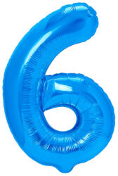 PartyPal Számos lufi 14" (35cm) fólia szám, számjegy 6 csak levegővel tölthető, kék (LUFI289659)