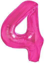 PartyPal Számos lufi 14" (35cm) fólia szám, számjegy 4 csak levegővel tölthető, Rózsaszín (LUFI364150)