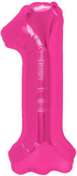 PartyPal Számos lufi 14" (35cm) fólia szám, számjegy 1 csak levegővel tölthető, Rózsaszín (LUFI464837)