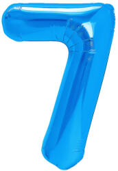 PartyPal Számos lufi 14" (35cm) fólia szám, számjegy 7 csak levegővel tölthető, kék (LUFI147948)