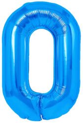 PartyPal Számos lufi 14" (35cm) fólia szám, számjegy 0 csak levegővel tölthető, kék (LUFI835801)