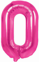 PartyPal Számos lufi 14" (35cm) fólia szám, számjegy 0 csak levegővel tölthető, Rózsaszín (LUFI895707)