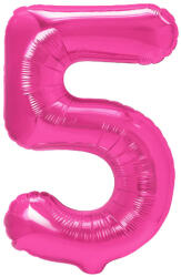 PartyPal Számos lufi 14" (35cm) fólia szám, számjegy 5 csak levegővel tölthető, Rózsaszín (LUFI610939)