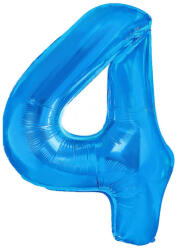 PartyPal Számos lufi 14" (35cm) fólia szám, számjegy 4 csak levegővel tölthető, kék (LUFI126327)