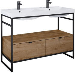 AREZZO design design NEBO alsószekrény 120 cm-es, 2 fiókkal, canela tölgy, matt fekete (2 doboz) (168434SET)