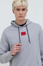HUGO BOSS pamut melegítőfelső szürke, férfi, nyomott mintás, kapucnis - szürke XXL