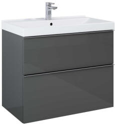 AREZZO design design MONTEREY 80 cm-es alsószekrény 2 fiókkal Mf. antracit színben, szifonkivágással (167082)