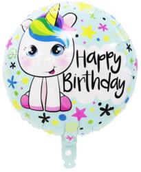 Balloons4party Balon folie rotund unicorn Happy Birthday 45 cm - articole-petreceri - 10,00 RON