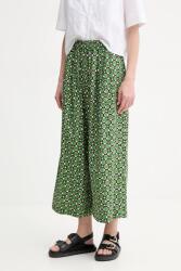 Weekend Max Mara pamut nadrág női, zöld, magas derekú széles, 2515131102600 - zöld 36