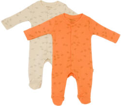 BabyJem Set 2 salopete lungi printed, babycosy, 50% modal+50% bumbac, stone/apricot (marime: 0-3 luni)