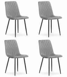 FDY Set 4 Scaune Bucatarie/Dining Clay Catifea Gri Deschis