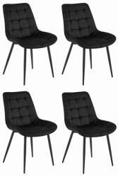 FDY Set 4 Scaune Bucatarie/Dining Joy Negre Catifea