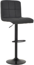 FDY Scaun Bar Rammir Piele Ecologica Negru, Baza Neagra