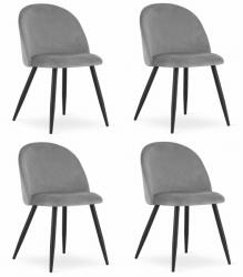 FDY Set 4 Scaune Bucatarie/Dining Capri Catifea Gri