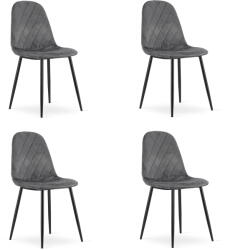 FDY Set 4 Scaune Bucatarie/Dining Askora Catifea Gri
