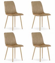 FDY Set 4 Scaune Bucatarie/Dining Gabe Picioare Finisaj Lemn, Catifea Maro