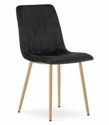 FDY Scaun Bucatarie/Dining Gabe Picioare Finisaj Lemn Catifea Neagra