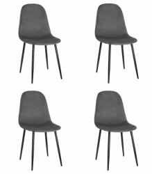 FDY Set 4 Scaune Bucatarie/Dining Caddo Catifea Gri