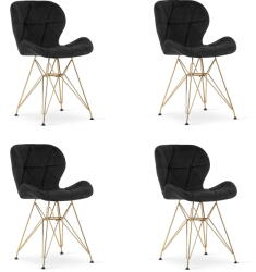 FDY Set 4 Scaune Bucatarie/Dining Quint Catifea Negre