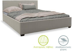 FDY Pat Dublu Nigmos Tapiterie Textila Gri 160x200 Cm Cu Spatiu Depozitare