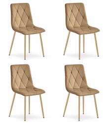 FDY Set Scaune 4 Bucatarie/Dining Fido Picioare Finisaj Lemn, Catifea Maro