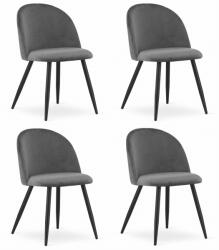 FDY Set 4 Scaune Bucatarie/Dining Capri Catifea Gri Inchis