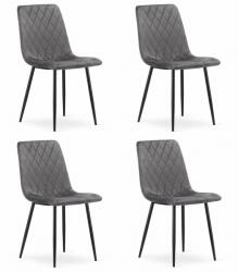 FDY Set 4 Scaune Bucatarie/Dining Clay Catifea Gri Inchis