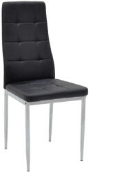 FDY Scaun Bucatarie/Dining Kleo Piele Ecologica Negru Picioare Crom