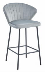 FDY Scaun Bar Kors Catifea Gri Deschis