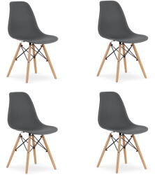 FDY Set 4 Scaune Bucatarie/Dining Velo Gri Inchis