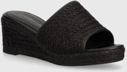 Tommy Hilfiger papucs TH ROPE WEDGE SANDAL fekete, női, éksarkú, FW0FW07927 - fekete Női 36