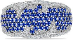  Ezüst Gyűrű Ausztrál Kék Zafírral és Fehér Topázzal, Y59364/57