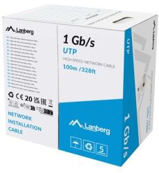 Lanberg U/UTP Cat6 RJ45 Patch Kábel 100 m - Szürke