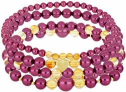  Arannyal Bevont Ezüst Szett Lila színű Édesvízi Gyönggyel és Ural Citrinnel ( Karkötő ), Y59005