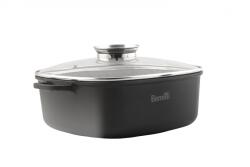 Berretti BR-2141 Aluminium Lábas Üveg Fedővel O 28 cm 6, 5L - Fekete