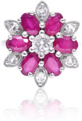  Ezüst Gyűrű Madagaszkári Rubinnal és Fehér Topázzal, XMP014/54