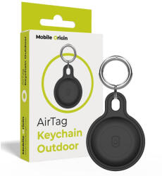 Mobile Origin Калъф за Apple AirTag 1/ 2, Mobile Origin Airtag Keychain Case, Черен (FRL-ATOD-BLK)