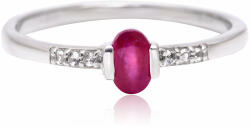  Ezüst Gyűrű Madagaszkári Rubinnal és Fehér Topázzal, XMP020/54