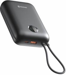 SWISSTEN VOLTBOX Powerbank Integrált Kábellel USB-C + Type-A / 30000 mAh 35 W - Fekete