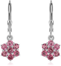  Ezüst Fülbevaló Cruzeroi Rubellittel, ROS213