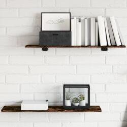 vidaXL 4 db füstös tölgy színű szerelt fa fali polc 80 x 20 x 1, 5 cm (838261) - vidaxl