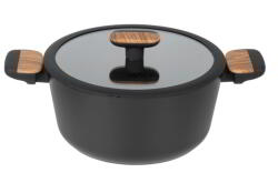 RESTO MON 93188 Rozsdamentes Acél Lábas Üveg Fedővel O 24 cm 4, 4L - Fekete