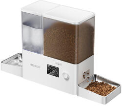 ROJECO 2 in 1 kisállat vízkút 3.5L és etető 5L gombos szökőkút (fehér) (RYTJAJO-DP)