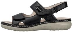 RIEKER Sandale dama, Rieker, 60462-00-Negru, casual, piele naturala, cu talpa joasa, negru (Marime: 38)