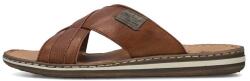 RIEKER Papuci barbati, Rieker, 21082-24-Maro, casual, piele naturala, cu talpa joasa, maro (Marime: 42)