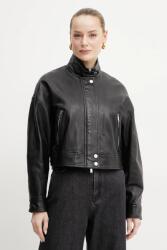 Weekend Max Mara bőrdzseki fekete, átmeneti, oversize, 2515441011600 - fekete 42