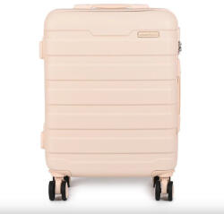 Leonardo Da Vinci Bőrönd 55 x 40 x 20 cm Wizzair Ryanair kézipoggyász kivehető kerekekkel ABS bézs (le-7088-s-beige)