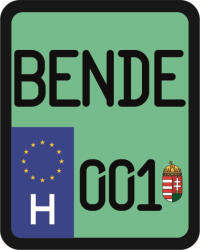  Rendszám matrica rollerre (BENDE-001)